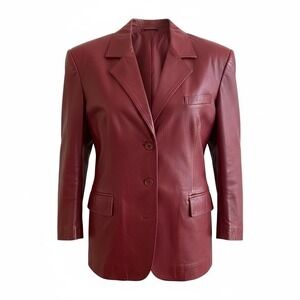 Womens Leather Jacket Red XL Sz 22 New With Tags  Vintage Retro Style